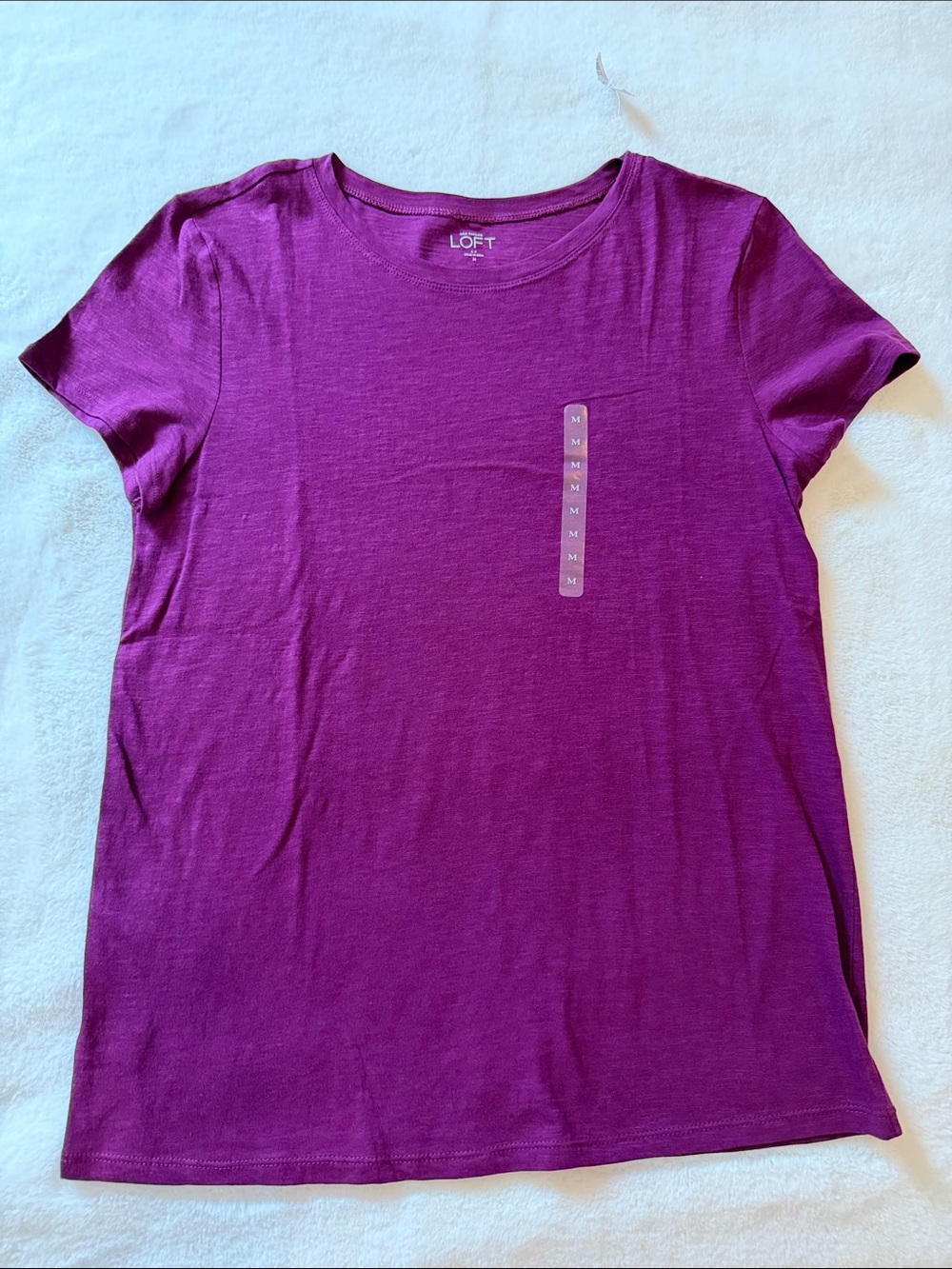 LOFT Short Sleeve Tee in Rich Magenta NWT